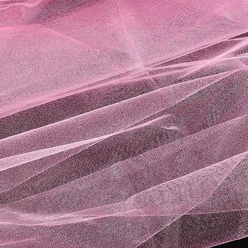 xianynow Tissu en Tulle 48cm x 10 m, Ruban Rose pour DIY Décoration Mariage – vue 2