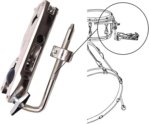 Miniatura 33 de Soporte de campana de abrazadera de tambor de montaje soporte de abrazadera para bloques de mermelada pandereta platillo negro acero recubierto