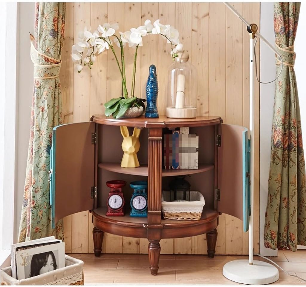 Sideboard Cabinet Home Retro Porch Cabinet Painted Foyer Entrance Board Wood Dining Side Decoration Storage Cabinet Sideboard Cabinet with Drawers