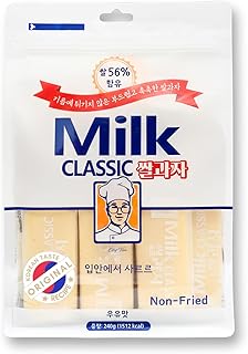 56% MILK CLASSIC Korean Milk Cracker Snacks, Made with Rice Crackers Crispy, Oven Baked, Non-Fried, Milk Flavor (1 Pack)