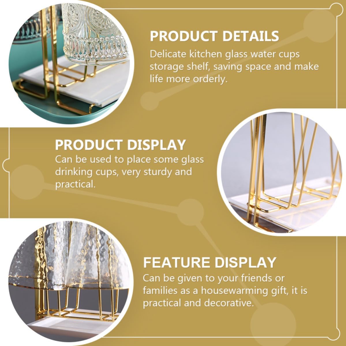 BESPORTBLE Metal and Plastic Bottle Drying Stand with Removable Water Tray, Ventilated and Space-Saving Cup Holder Organizer for Kitchen Countertop