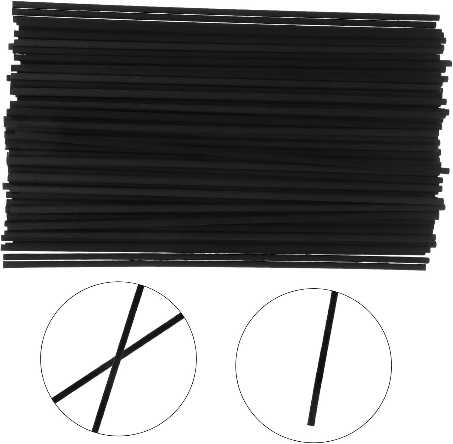 100Pcs Fiber Aroma Reed Diffuser Sticks for Indoor Fragrance Décor Black