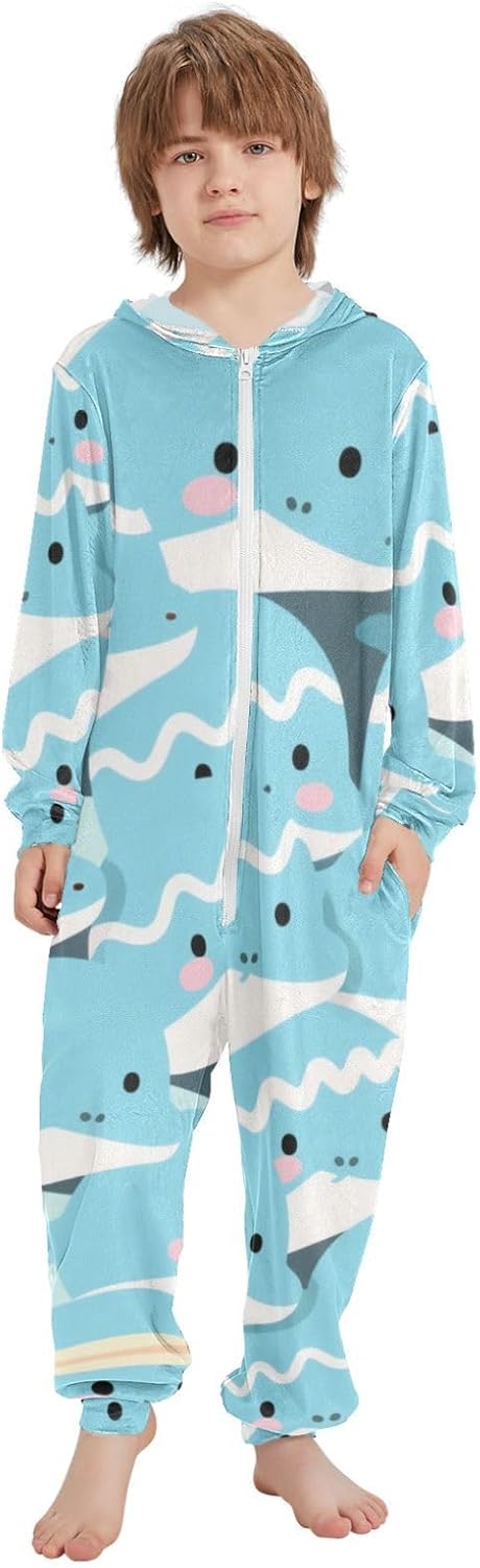 Sleepwear Holiday Pajamas Long Sleeve Hooded Sleepwear Holiday Loungewear for Christmas Home 4-14Y