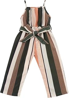 Pantalones de niña de verano para niños, mono de rayas coloridas, moda impresa, correa de cinturón, pantalones casuales, mono de dormir para niño