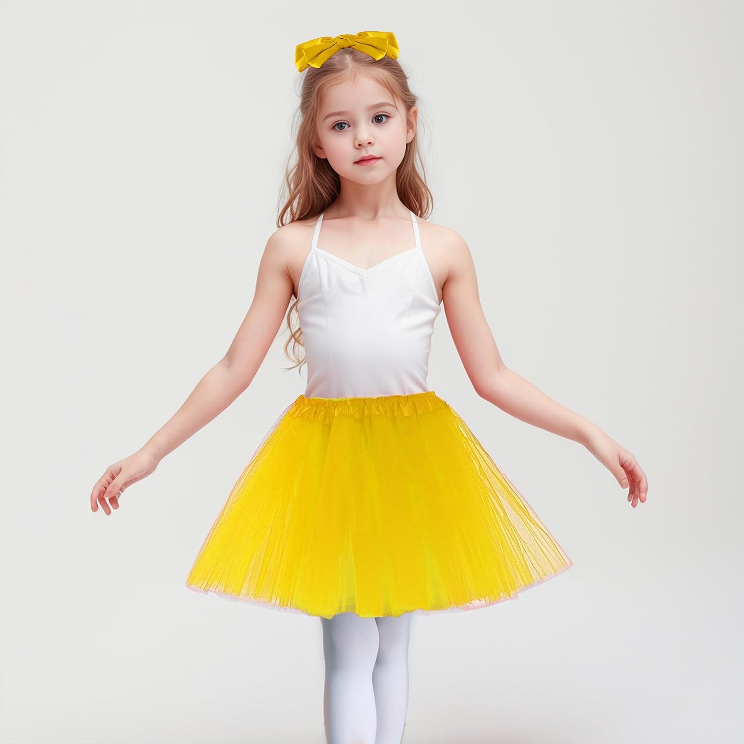 Layered Tulle Tutu for Girls with Hairbow Ballet Dressing Up Princess Ballet Tutu Skirt