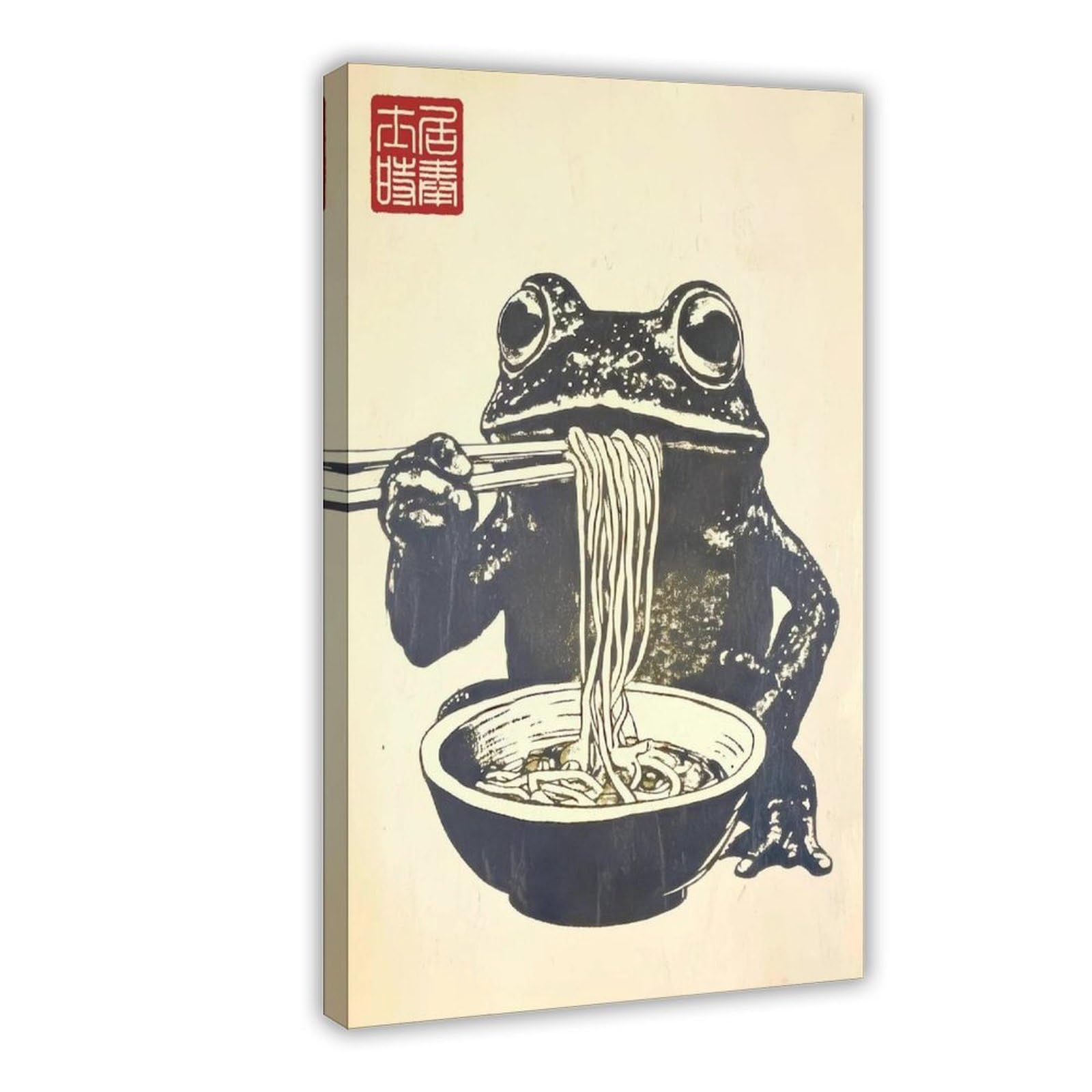Oahfdf Ramen Frog By Matsumoto Hoji Canvas Poster Bedroom Decor Landscape Office Room Decor Gift 12X18inch(30X45cm)