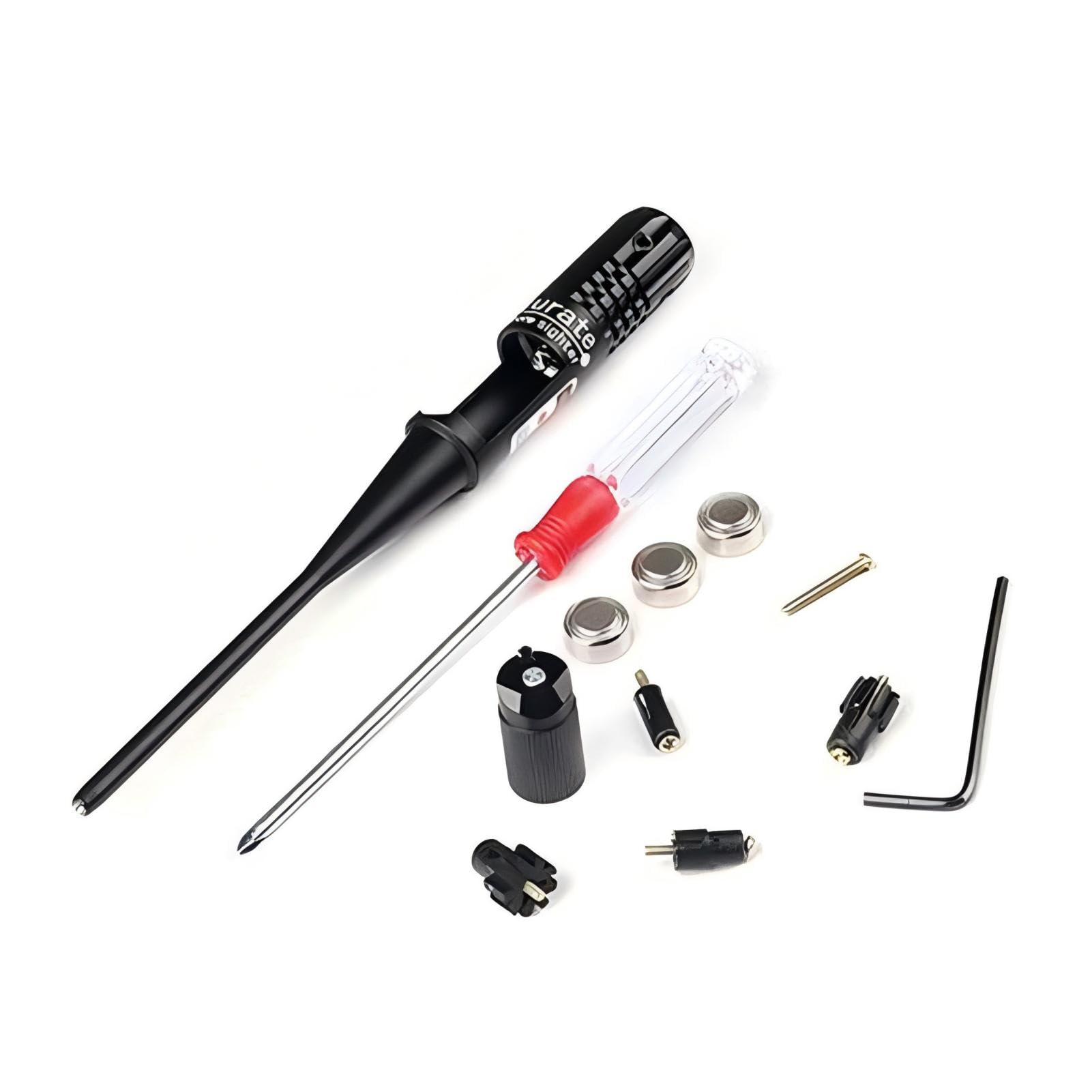 Bore Sighter, .22~.50 Laser Bore Sighter Kit Visierkartusche Boresight Kollimator Zielverfolgungswerkzeug Aluminiumlegierung für horizontale Kalibrierung