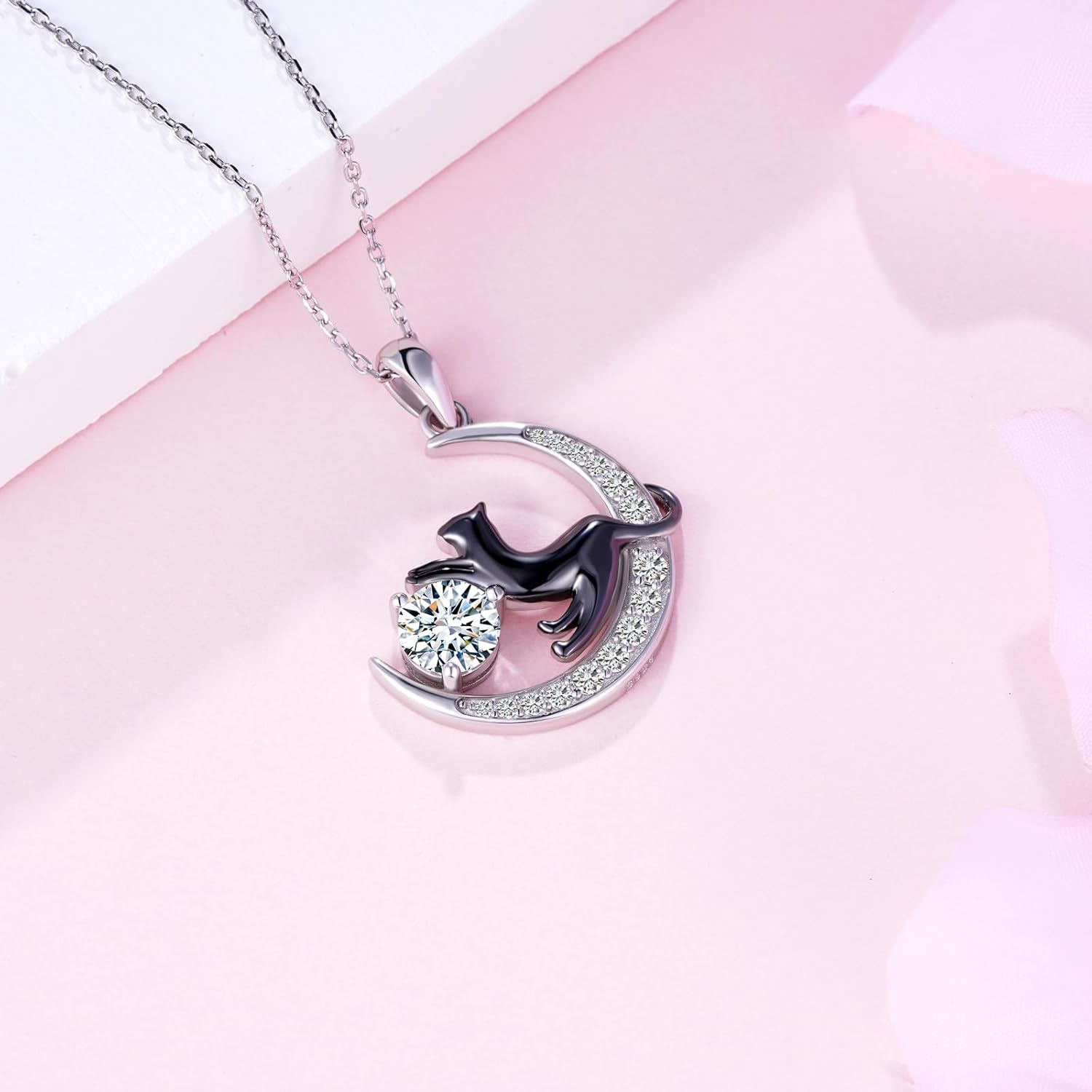 Animal Moissanite Necklace 925 Sterling Silver Moissanites Necklaces for Women Animal Pendant with Moissanite Stone Jewelry Gifts for Women