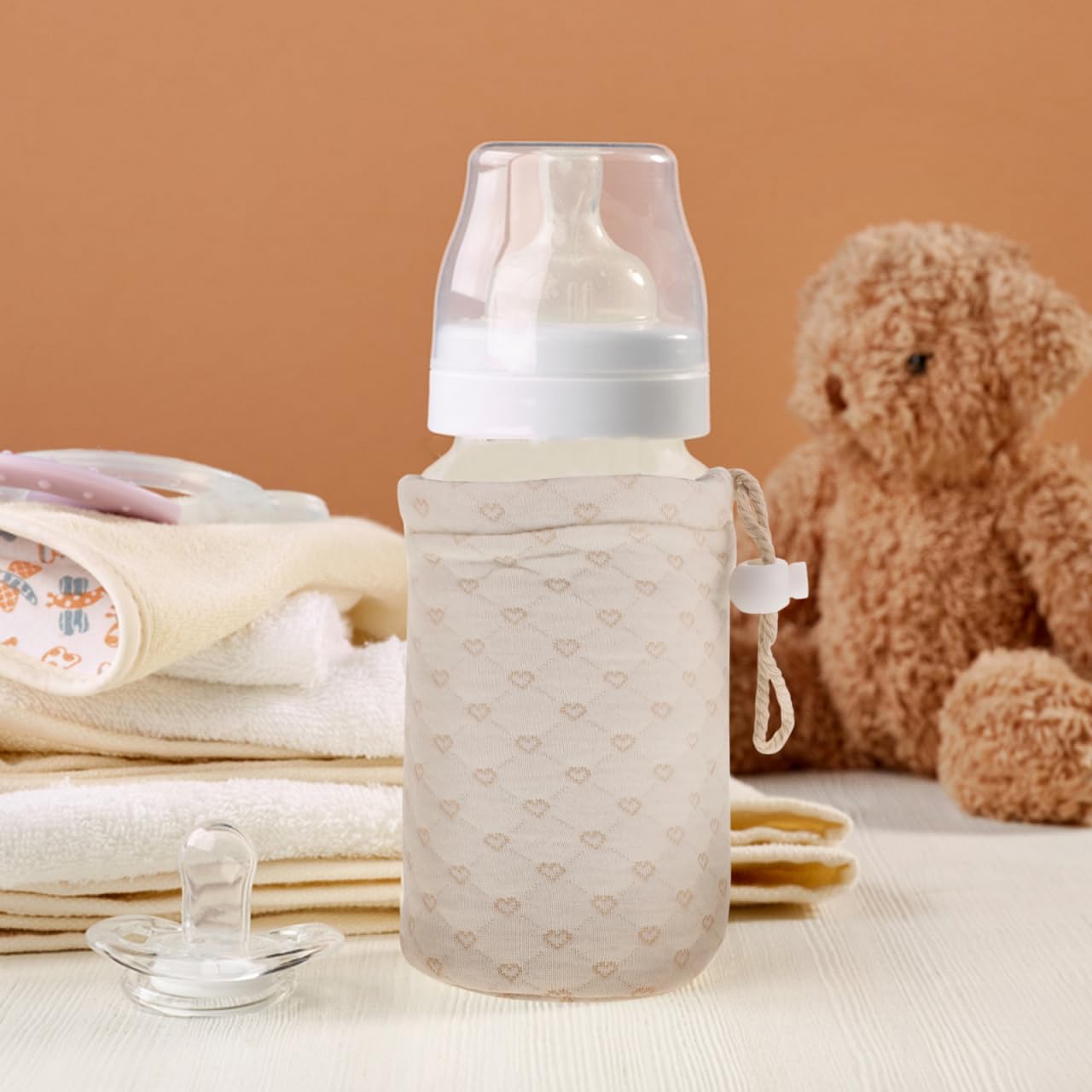 Kisangel Insulated Baby Bottle Sleeve for Glass Baby Bottles Thick Lamb Fleece Protective Case Base for Breastmilk Storage for Nursing Moms