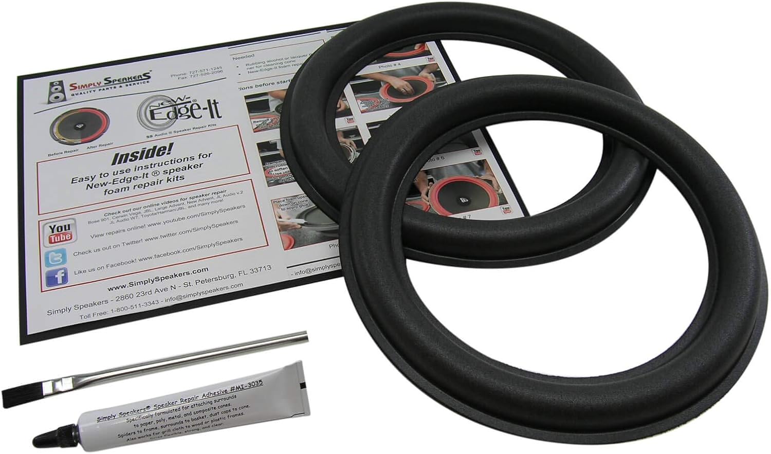 JL Audio 10 Inch Foam Speaker Repair Kit, 10W6v2-D4, FSK-10JLv2 (Pair)