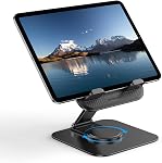 OMOTON TA04 Support de tablette ultra-slim pour iPad, 360° Support de téléphone pivotant pour le bureau réglable Angle Fits pour iPad Pro 11/13, iPhone, Samsung Galaxy, Tous les téléphones cellulaires & Comprimés 4-15.6"