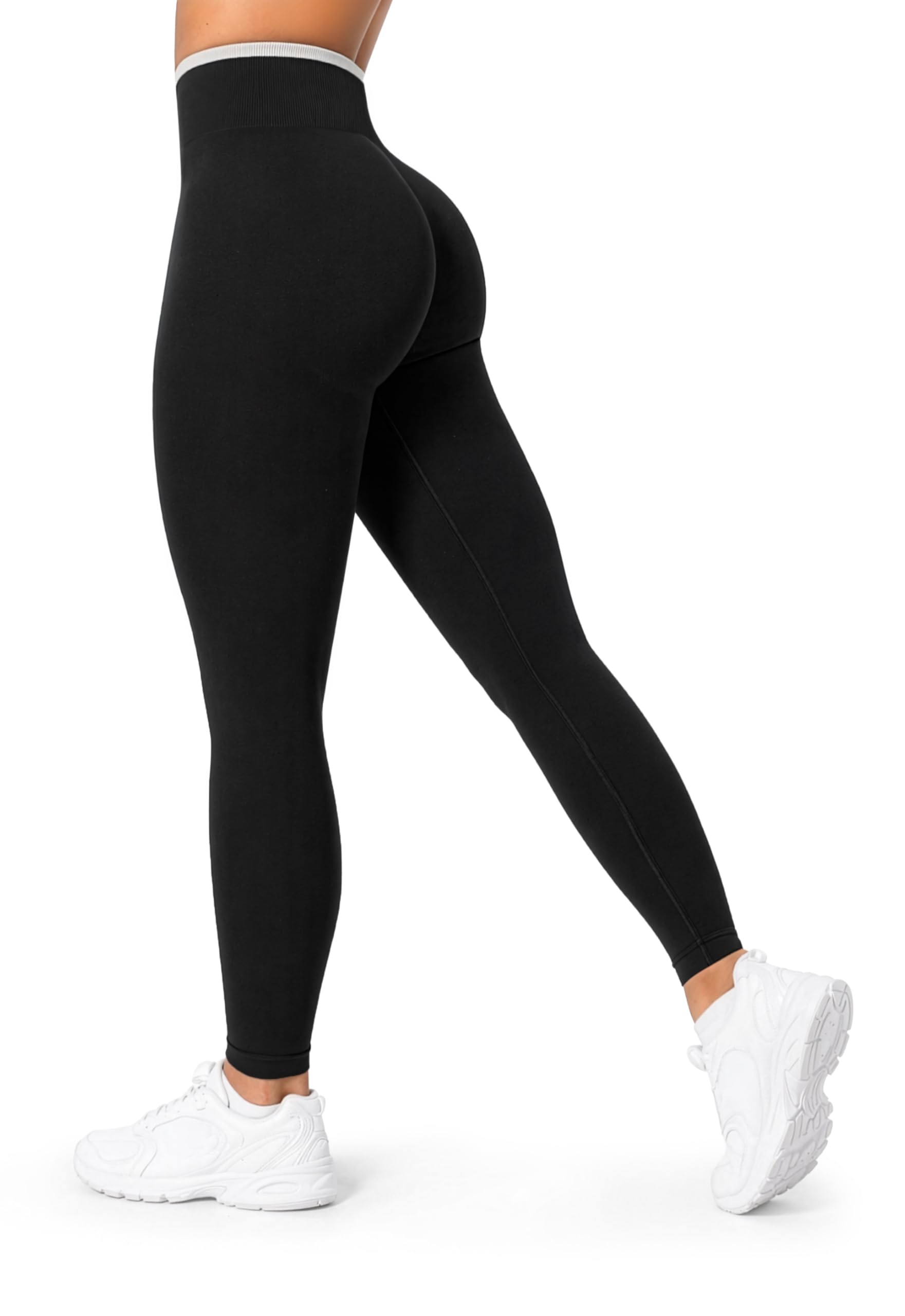SMILODOX Leggings Damen Jorina High Waist Shaped Fit Seamless Sportleggings mit V-Shape Detail & Rippbund, figurbetonte Gym Leggings, Fitnesshose für Training, Yoga & Alltag