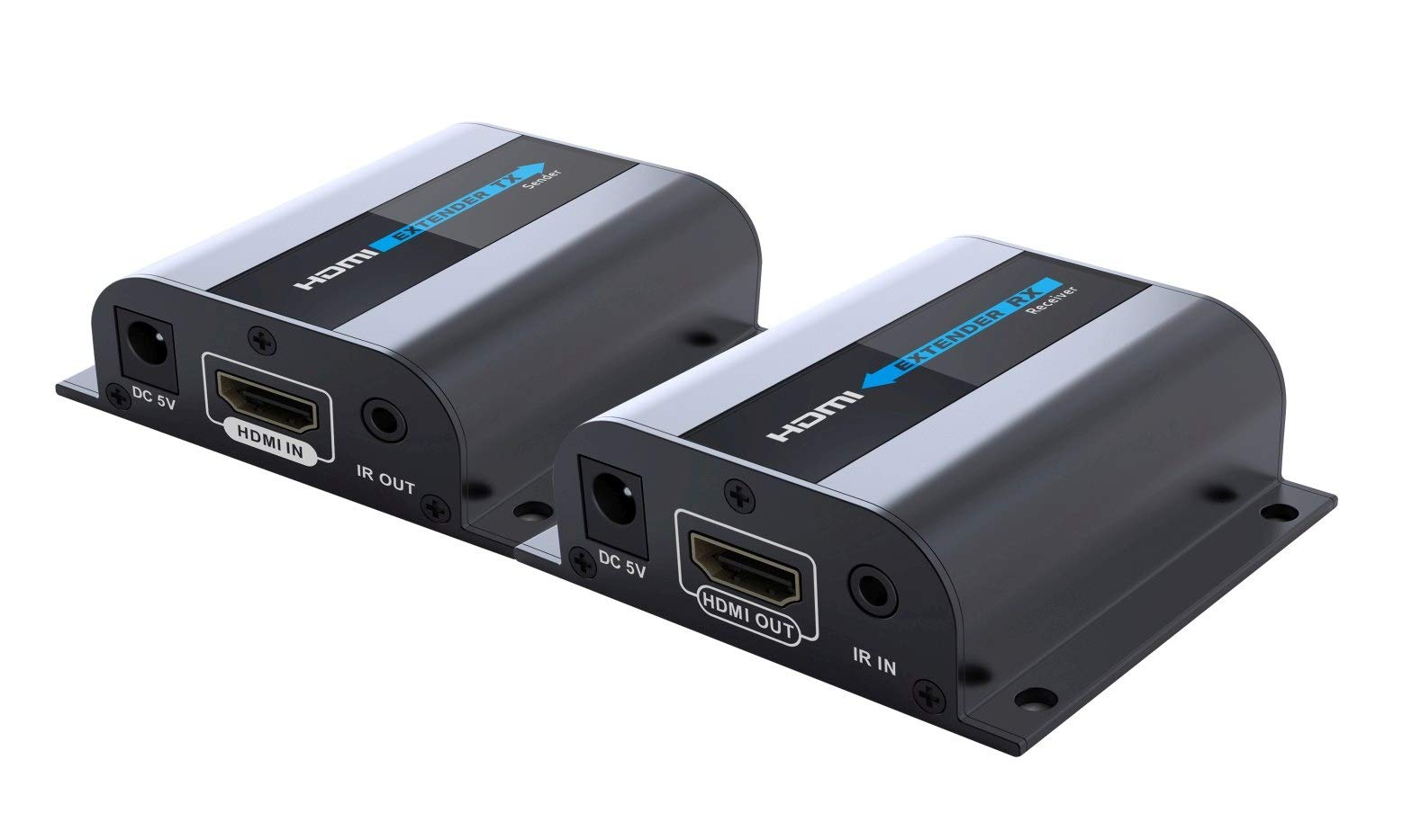 PremiumCord - Estensore HDMI Fino a 60 m Tramite Cavo Patch Cat6/Cat6a/Cat7, Cavo LAN, alloggiamento in Metallo, Compatibile con Full HD 1080p 60Hz