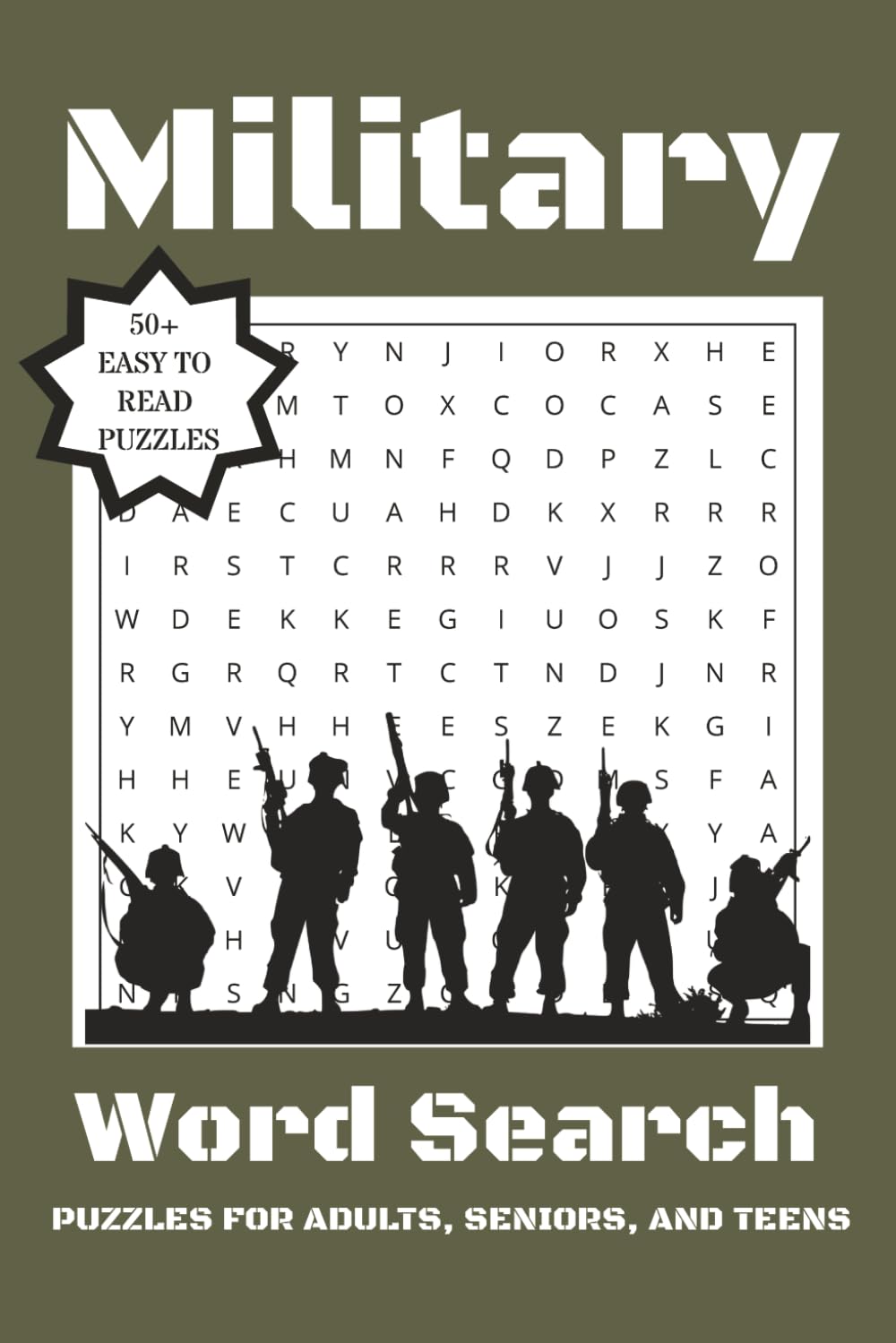 Military Word Search Puzzle: Word Searches with Easy to Read Print about the Military | 6x9 inches, 55 Puzzles | Gifts for Veterans, Holidays, Vacation, & More