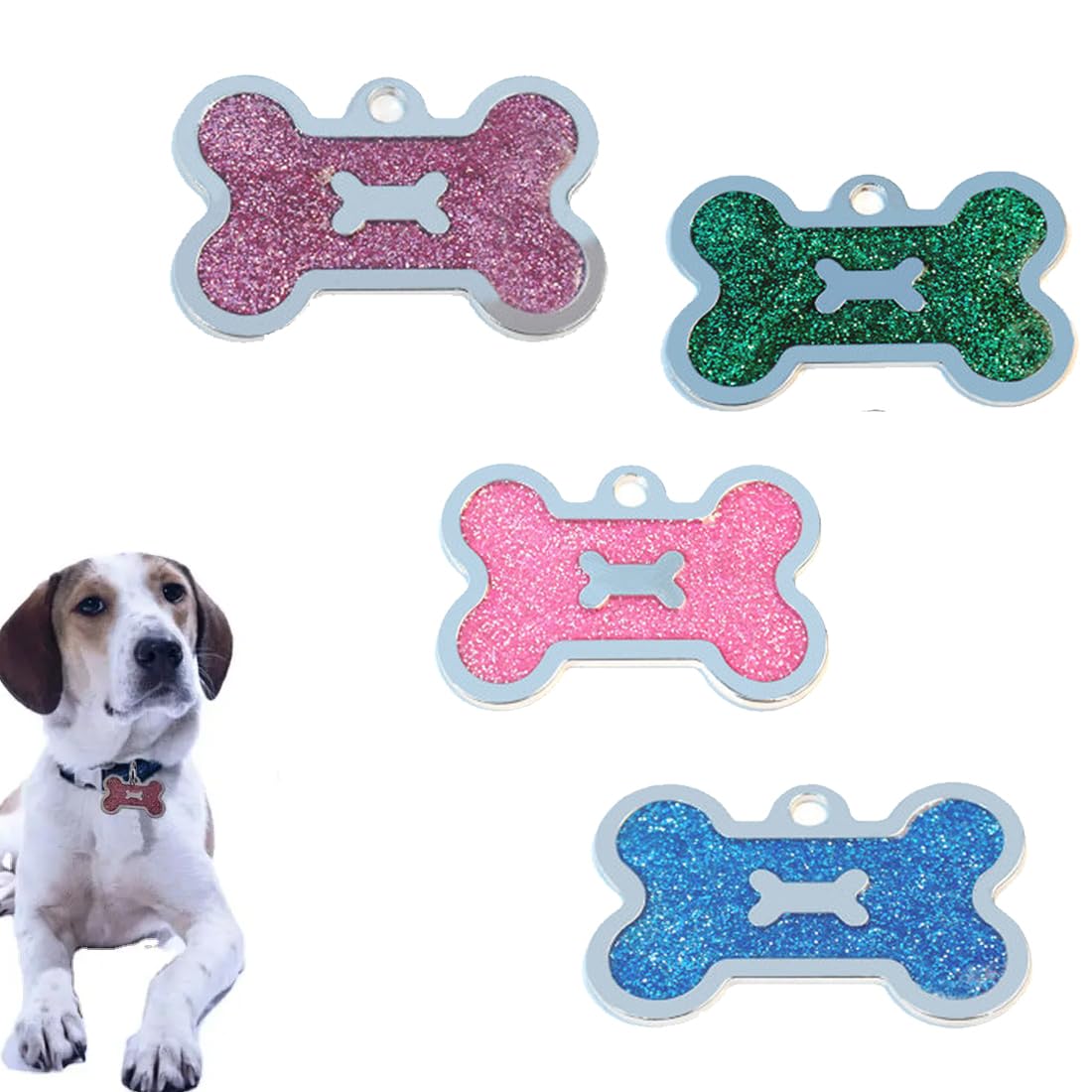 DDKY Placa De Identificación De 4 Piezas De Placas De Identificación Personalizadas, Placa Perro Personalizada Chapa Perro Grabada Para Gatos y Perros