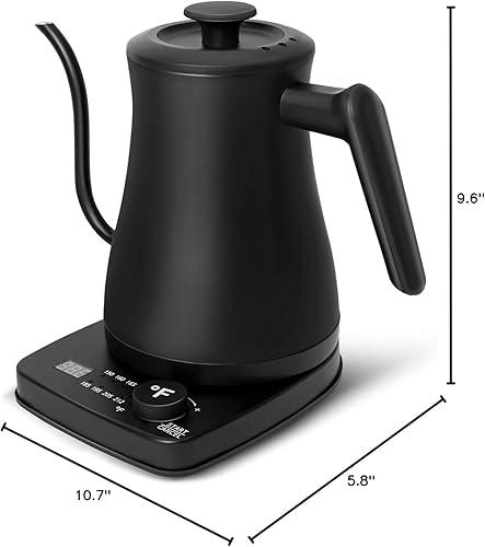 Miniatura 7 de TUMIDY Hervidor eléctrico de cuello de cisne con control de temperatura 1L 8 ajustes preestablecidos variables para verter sobre la tetera de café,