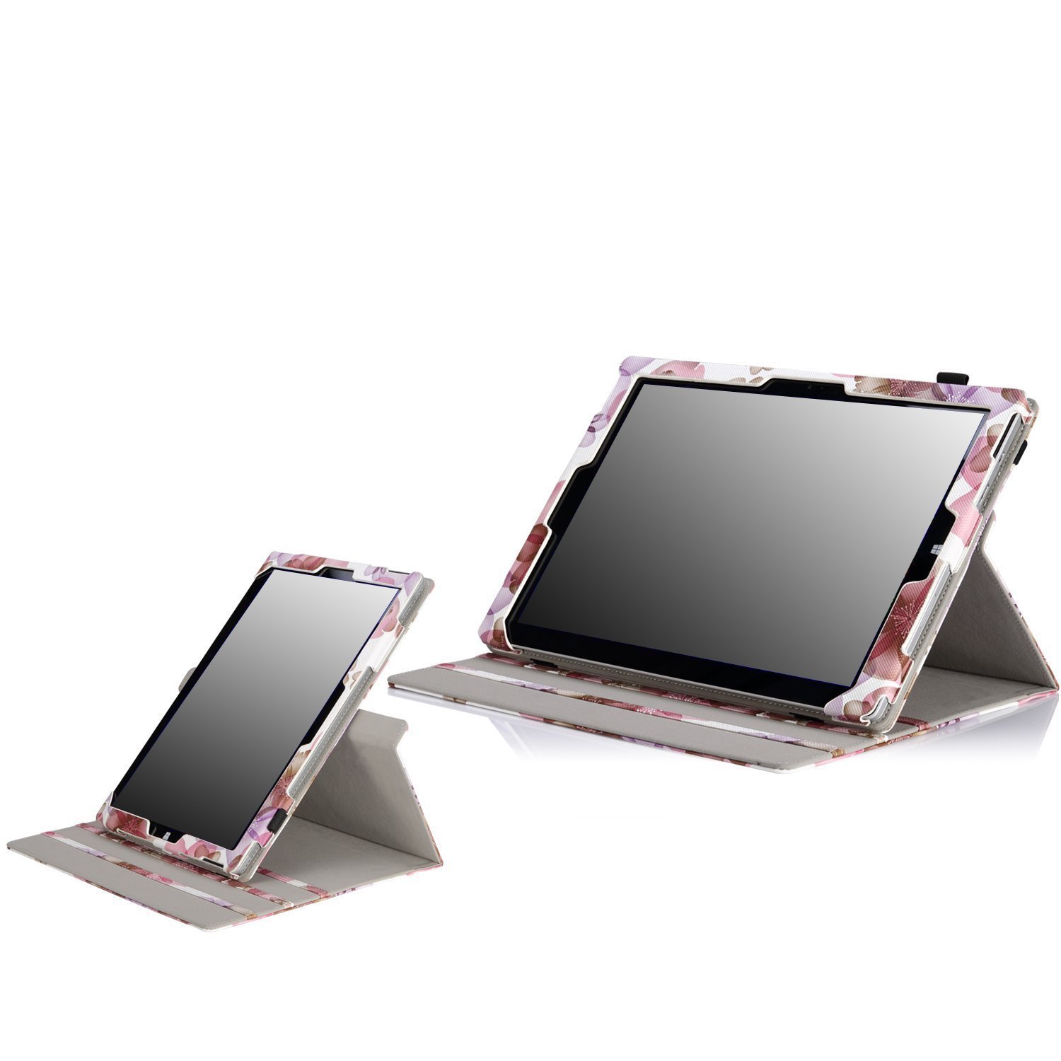 MoKo Microsoft Surface Pro 3 Case - Rotatory Detachable Type/Touch Keyboard Cover Companion Protector Case for Microsoft Surface Pro 3 12" Inch Tablet, Floral Purple