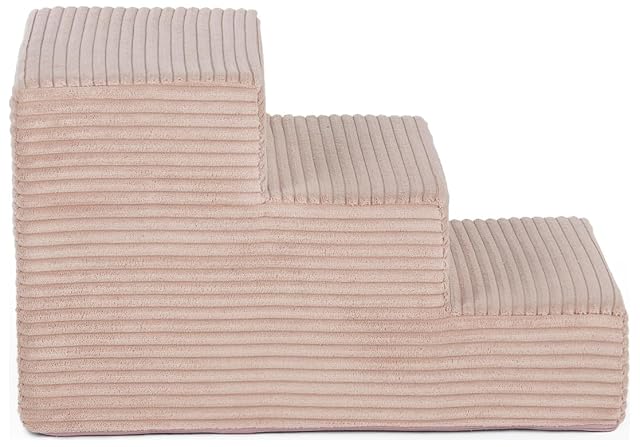 Foto 2 de 4 de Escaleras para Perros y Gatos, de Espuma, 3 peldaños, peldaños, adiestramiento (Color: Rosa Claro (Pana))