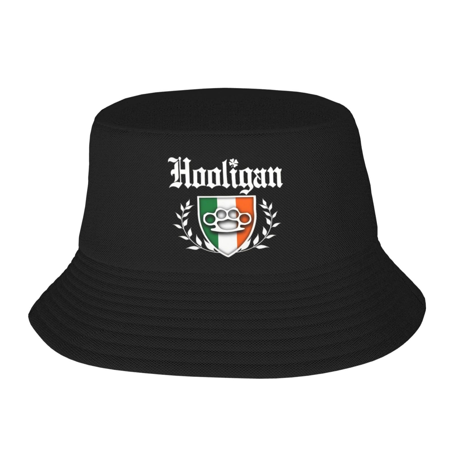 Irish Hooligan Bucket Hat for Men Women - Sun Protection Fisherman Hat, Lightweight Foldable Casual Outdoor Summer Hat for Beach, Fishing, Hiking (Black)