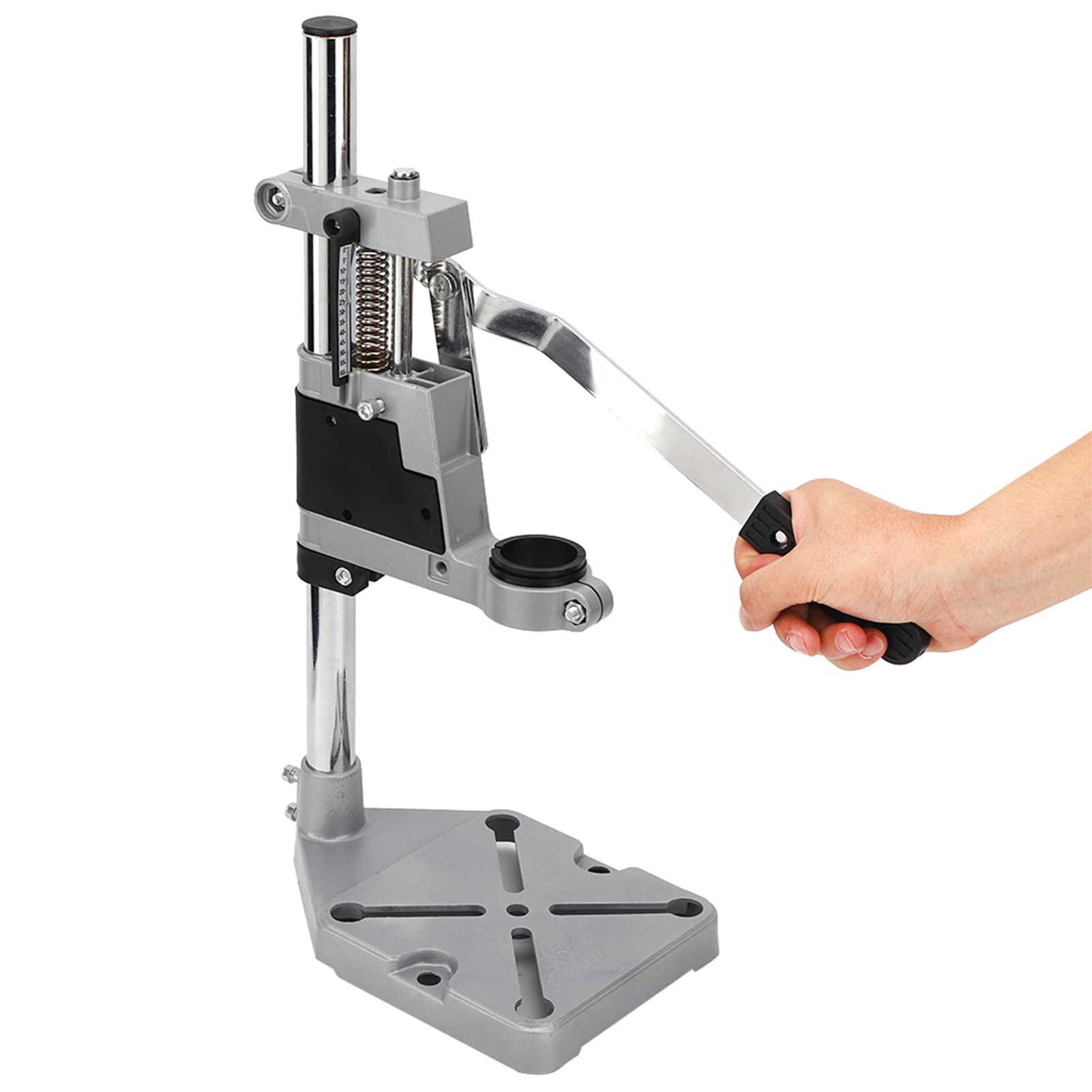 Natudeco Electric Drill Press Stand Adjustable Drill Press Holder Aluminum Alloy Woodworking Grinder Bracket for Drill Holes and Polishing, Natudecoc9vkaiu1bx