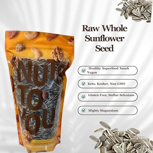 Miniatura 6 de Nuts To You - Semilla de girasol entera cruda de 4 libras en cáscara  Vitaminas y minerales esenciales  Bocadillo saludable de superalimentos