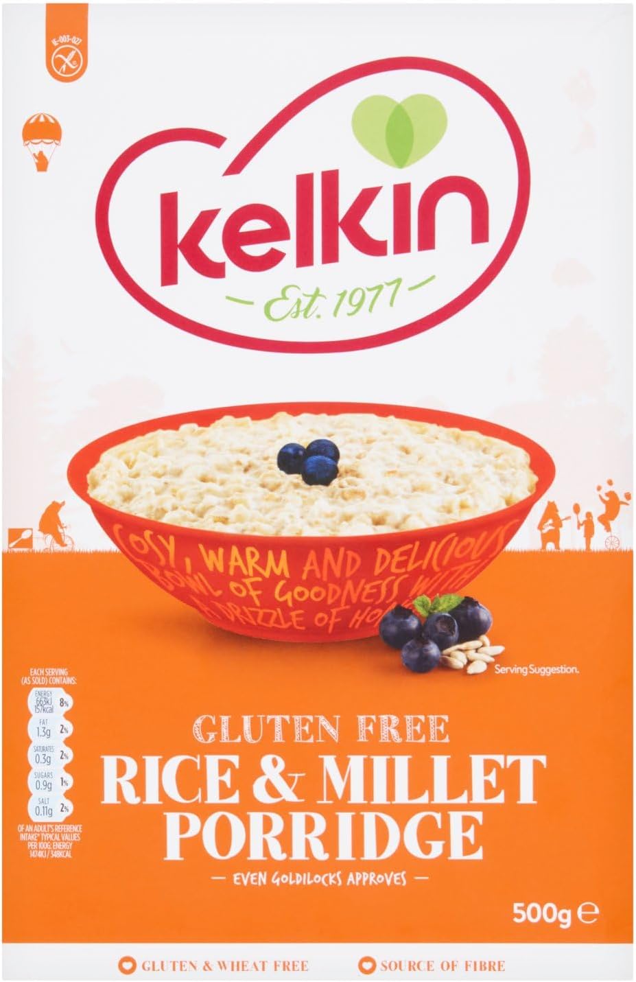 Kelkin Gluten Free Rice & Millet Porridge (500g, 17.6oz)