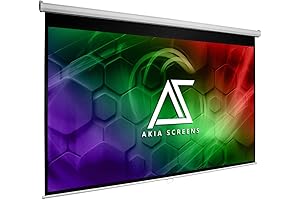 Akia Screens 100-inch Projector Screen, Manual with 4:3, 16:9, and 16:10 Aspect Ratios