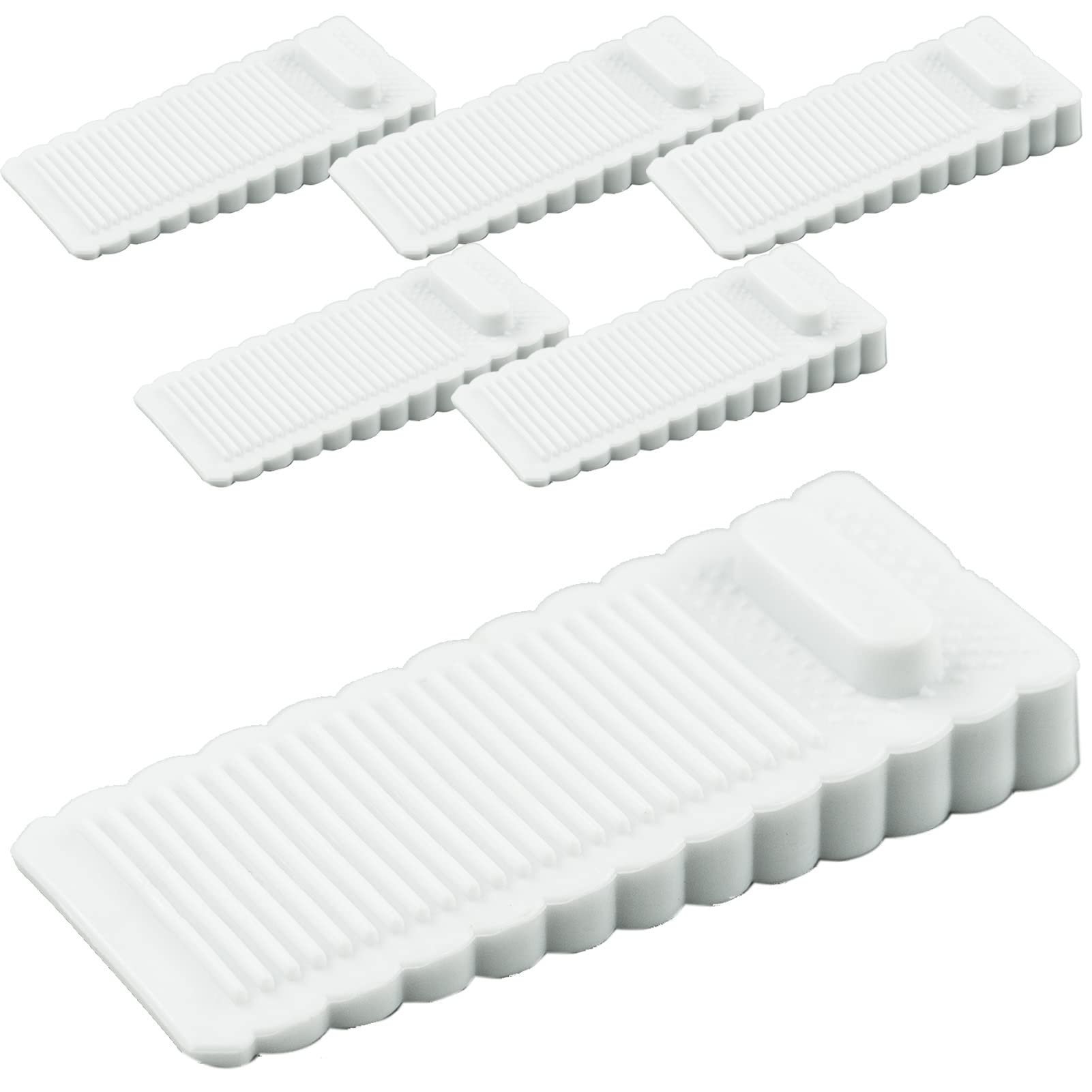 5 Pack Clear Rubber Door Stops Premium Door Wedge Anti Slip Door Stop Silicone Door Stops Heavy Duty Door Stops Wedges for Floor Patio(White)