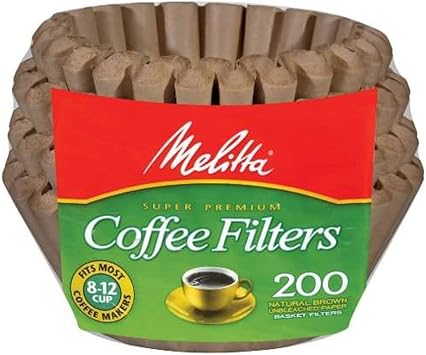 Melitta 62957 8 to 12 Cup Natural Brown Basket Coffee Filters 200 Count Pack of 2 - New Version