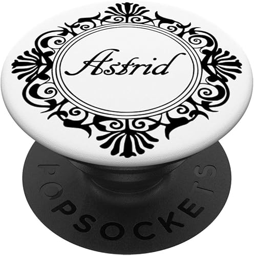 Astrid Name First Name Black White Ornament Decor Frame PopSockets Swappable PopGrip