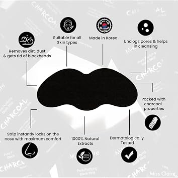 (10 Pcs) Blackhead Remover | Nose Beauty Stickers | Blackhead Acne Removal Pore Cleansing Nose Cleaning Strips | Deep Cleansing Nose Pore Strips For Men & Women (Black)