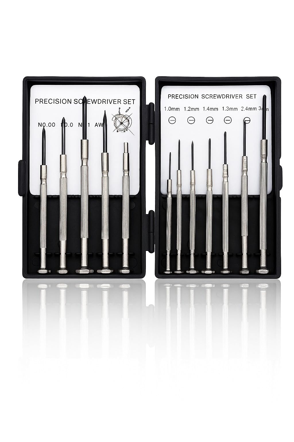 Precision Screwdriver Set, 11 Sizes, Phillips and Flathead with Magnetic Tips, Storage Case