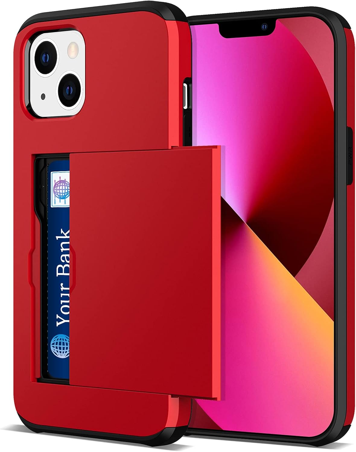 Jiunai compatible with iPhone 13 Mini Case, Credit Card IDs