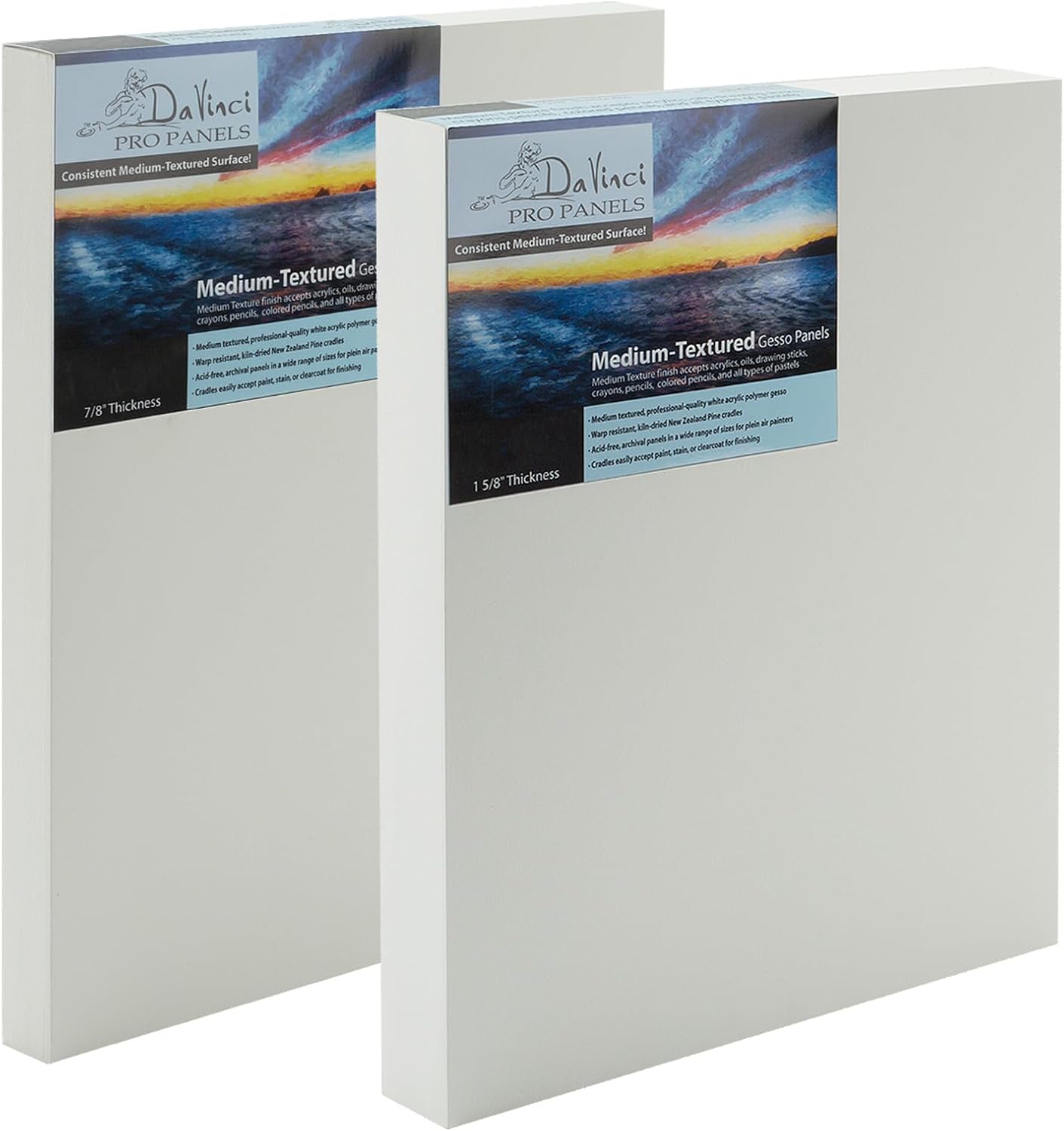 Jerry's Artarama Birch Wood Painting Panels - Medium Gesso, 12x12 - Sanded Canvas Boards for Art Supplies, Ideal for Permanent Work of Art, Bulk Set