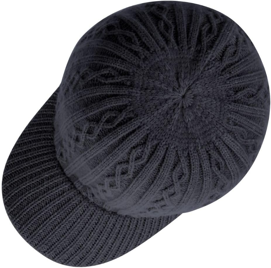 Knitted Baseball Cap for Winter, Wool-Blend Visor Beanie, Warm Outdoor Hat for Men and Women, Cold Weather Protection - Image 4