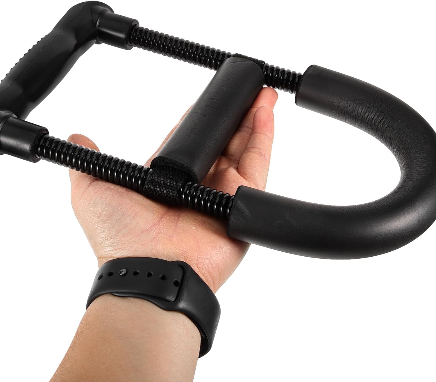 Power Wrist Device Forearm Strength Trainer for Athletes Indoor Fitness | Portable Strength Training Tool, Metal ABS Sponge Build, Black Finish, Workout Programs and Flexibility Practice