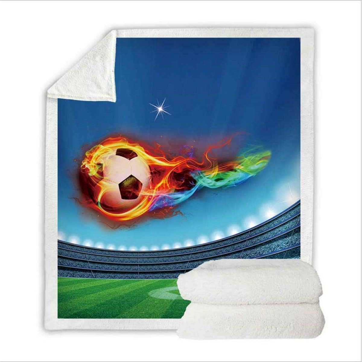 DANNI Football Lamb Blanket Girly Floral Bedspread Velvet Plush Soft Comfortable Aircraft Blanket Home Camping Cover Blanket (60x80inch,3)