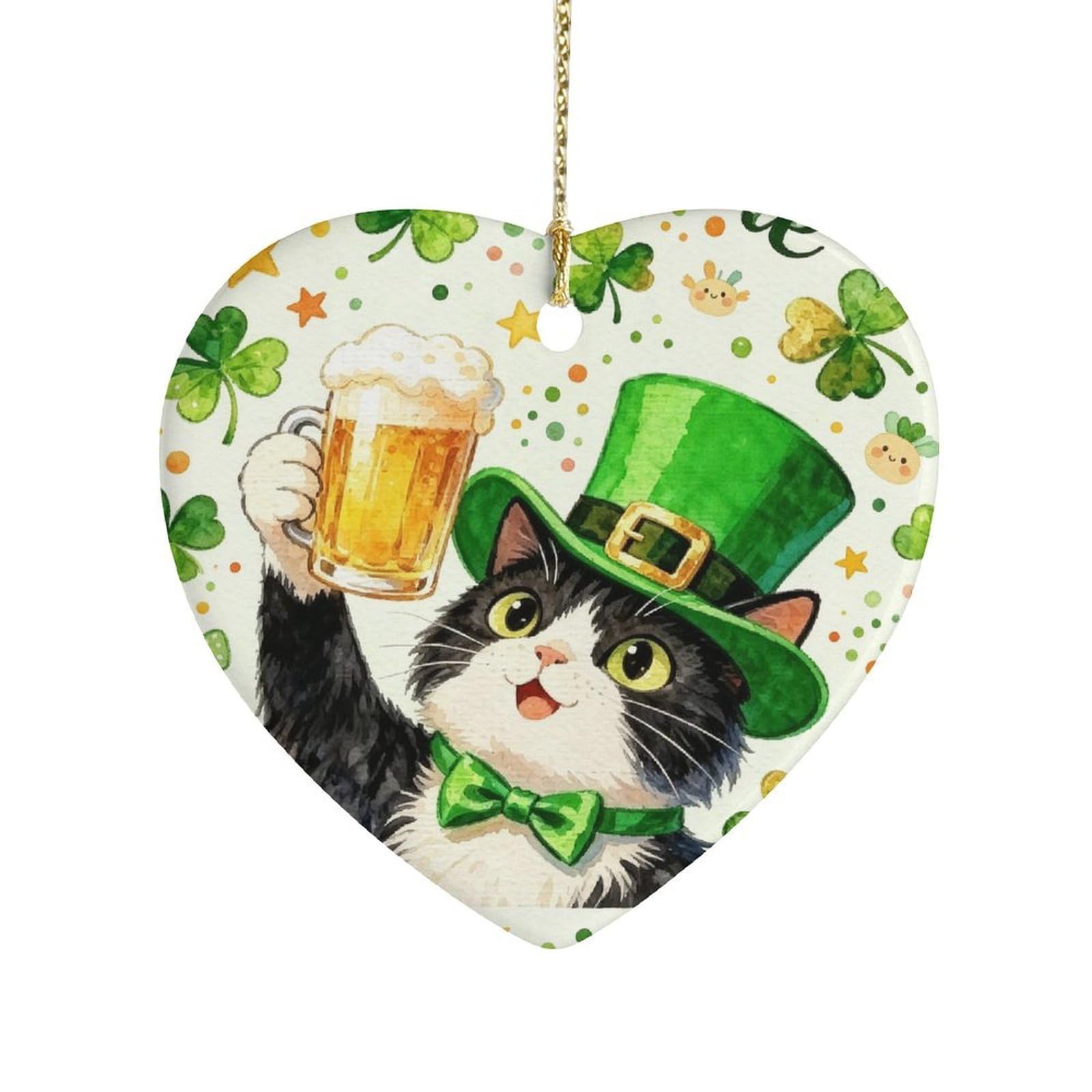Fekiloot Style Beer Cat Ceramic Ornament Home Decor Keepsake
