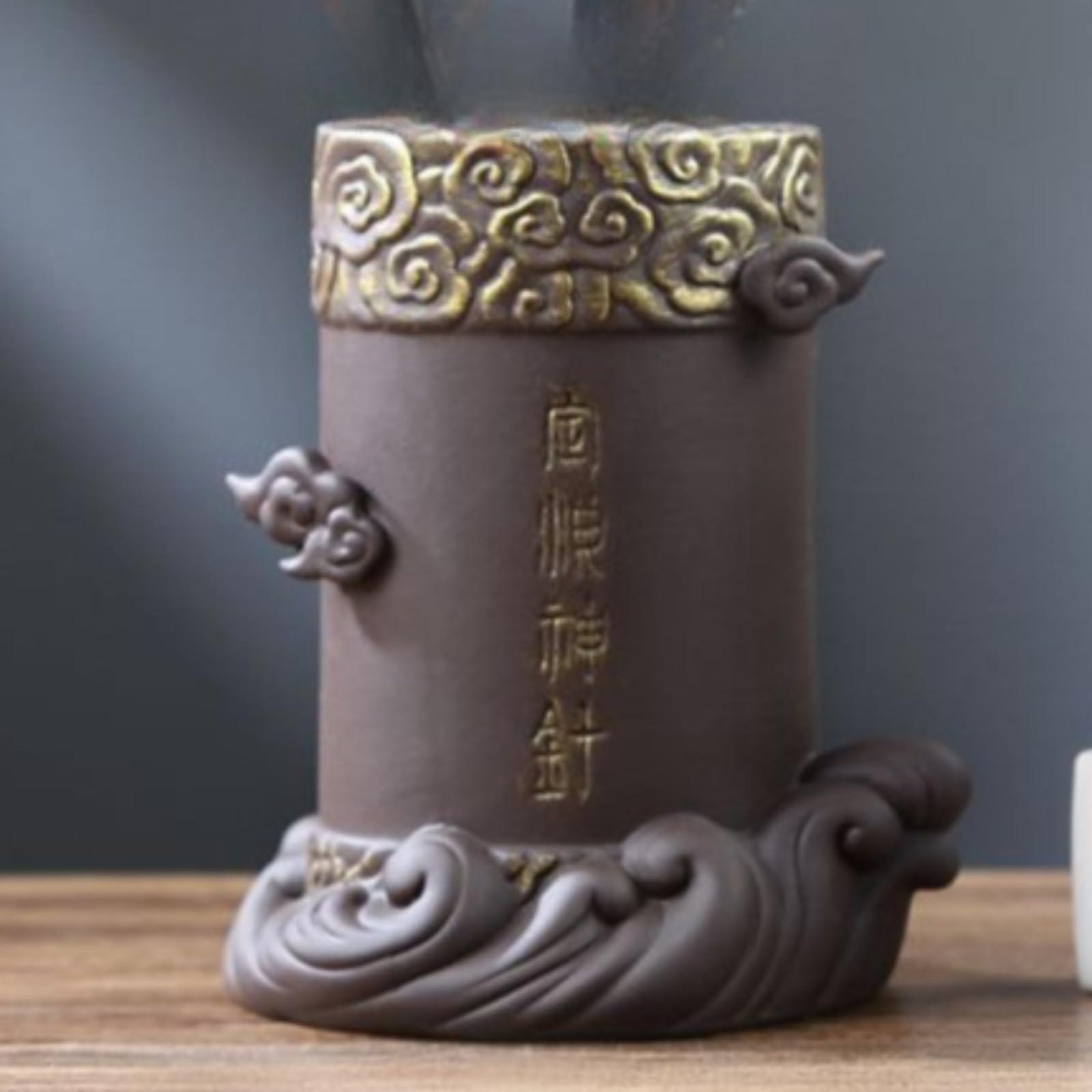 Portapenne in ceramica, 13,8 cm, ornamento da tavolo per ufficio
