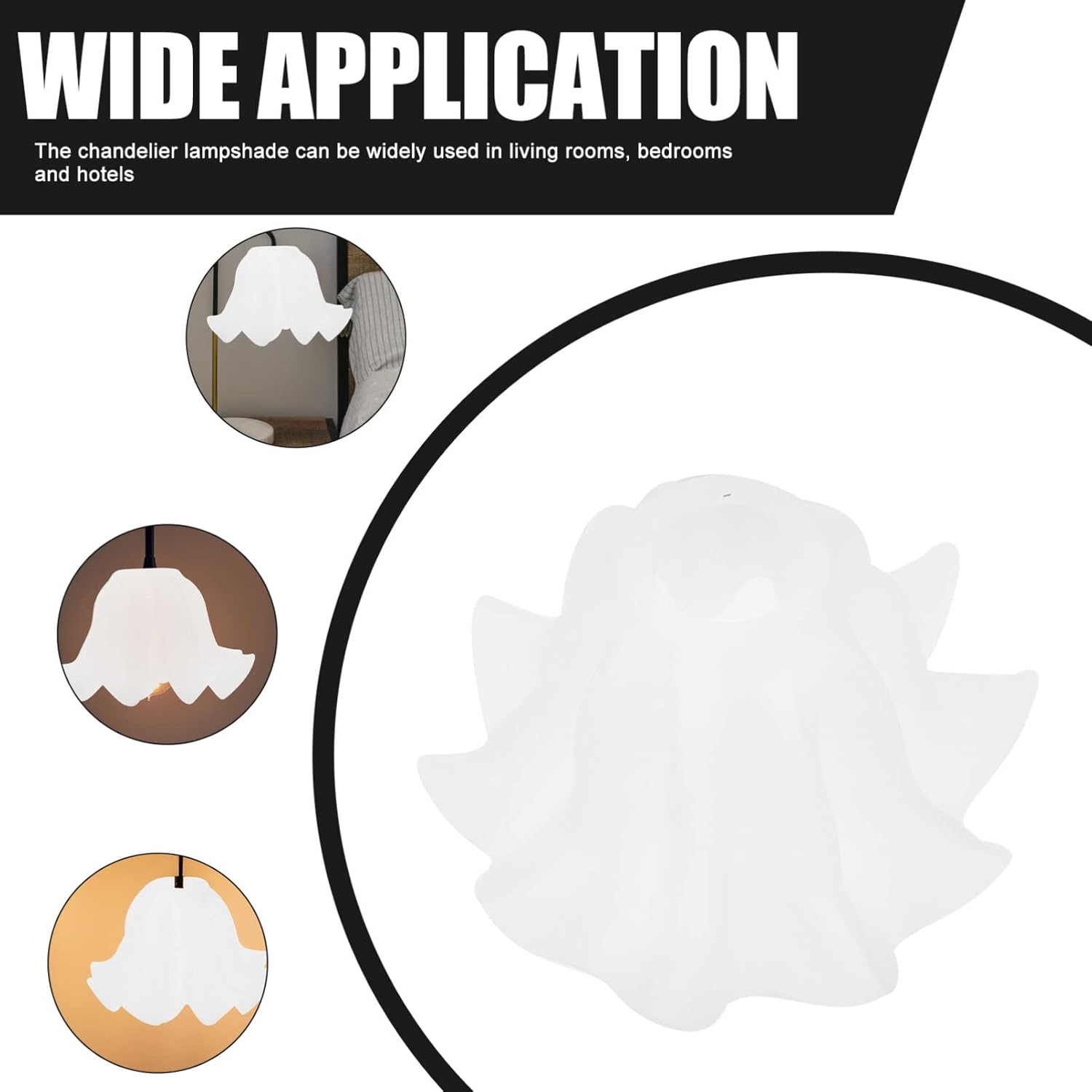 OSALADI Frosted Glass Lampshade White Glass Lamp Shade Replacement Shaped Light Shade Cover for Bedroom Living Room White