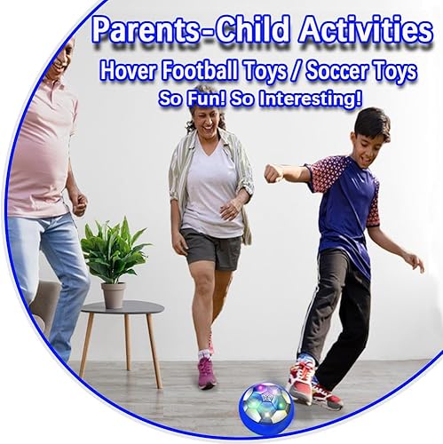 Vista 7 de VNVDFLM Kids Toys Hover Soccer Ball with LED Light and Soft Foam Bumper, Air Floating Soccer Ball - Indoor Outdoor Game Gifts for Boys & Girls
