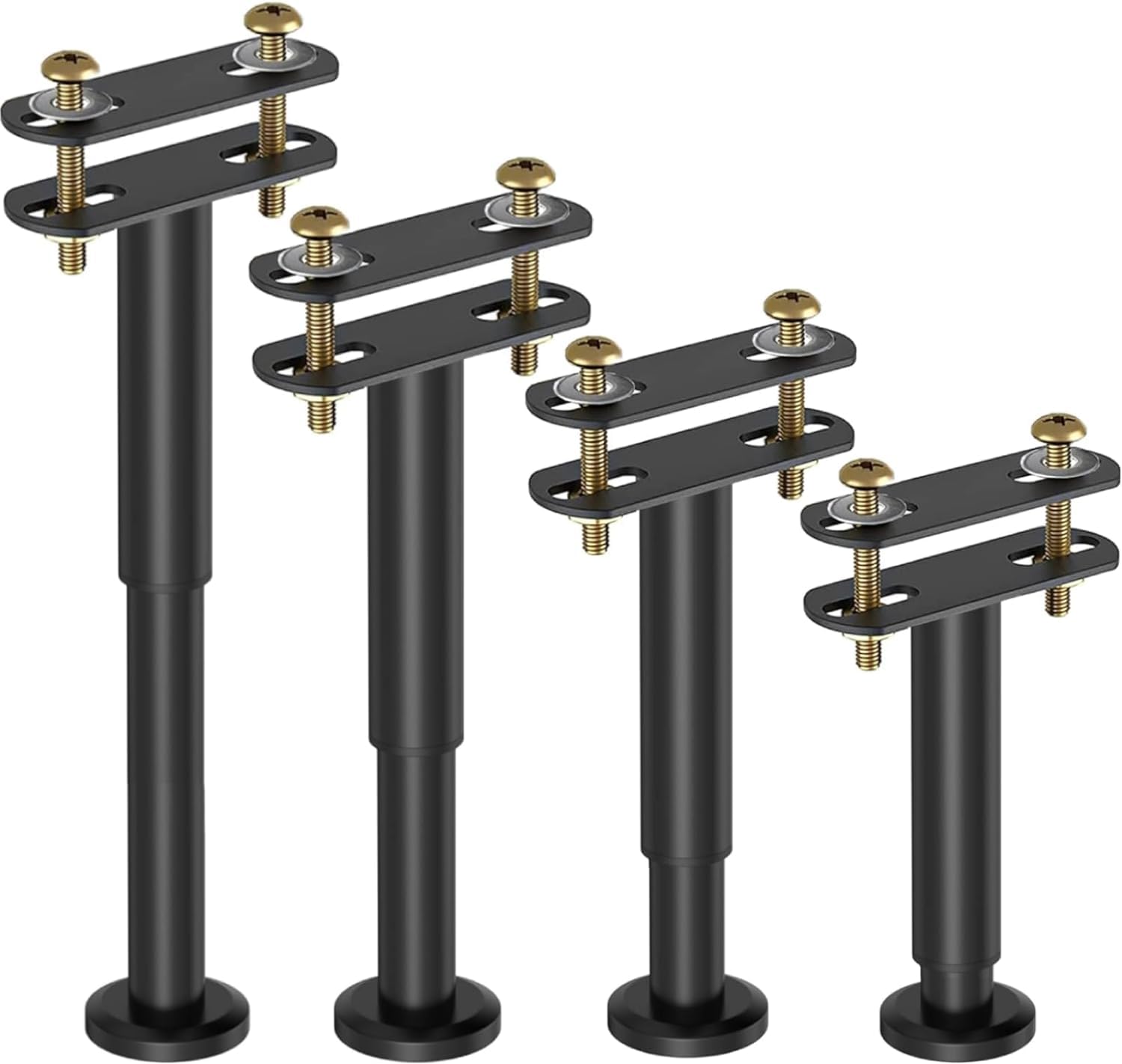 4 gambe del letto regolabili, altezza 18-33 cm, gambe di supporto per letto/letto centrale, metallo, ricambio regolabile per mobili fai da te, mobili da cucina, divani