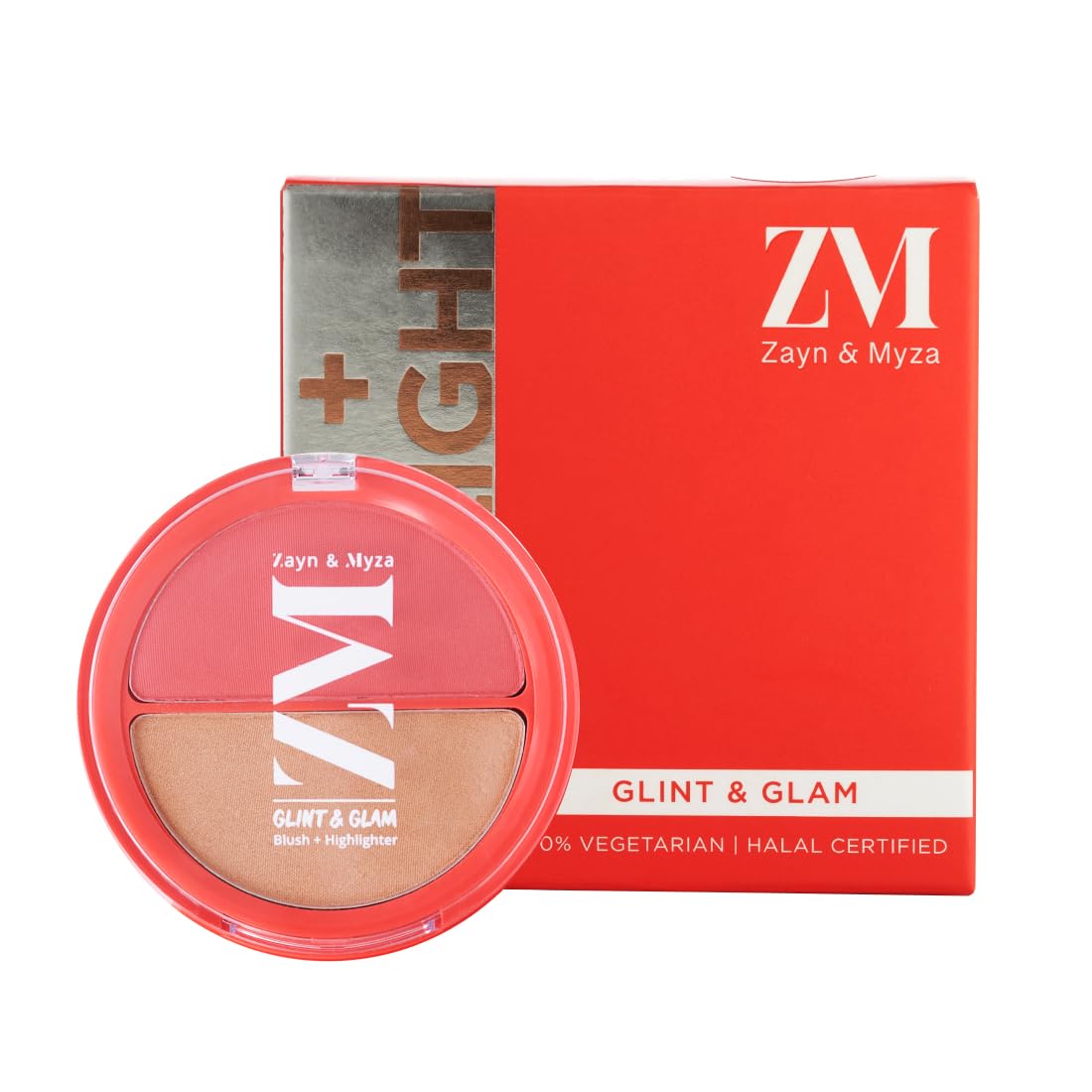 ZM Zayn & Myza Glint & Glam Blush + highlighter Duo, Party Glam, 8 g