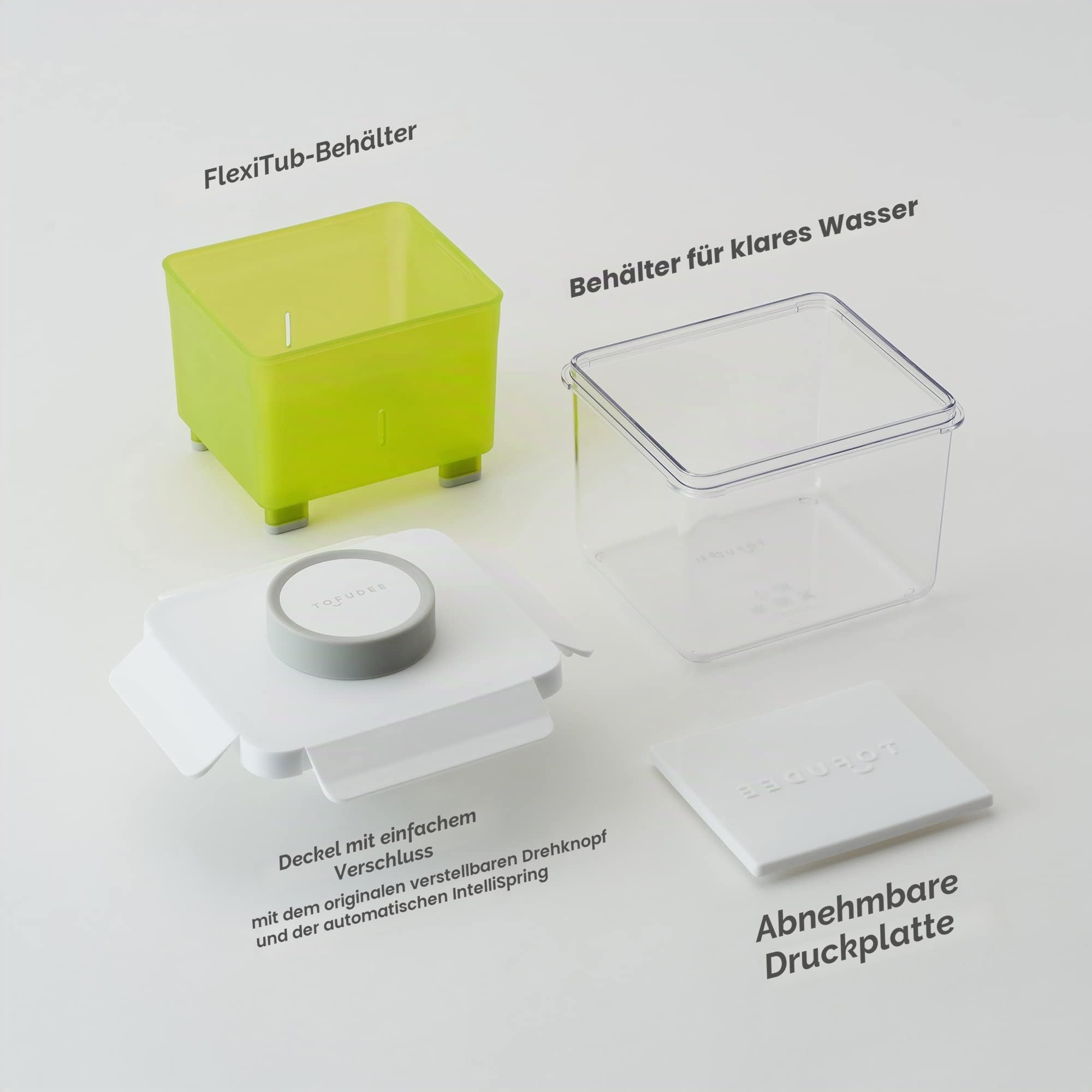 TOFUDEE Tofu-Presse für Veganer – Spülmaschinenfest und BPA-frei, presst Wasser schnell aus weichem, festem, extra festem und Bio-Tofu, ohne Risse in nur 15–20 Minuten – bessere Geschmack und Textur