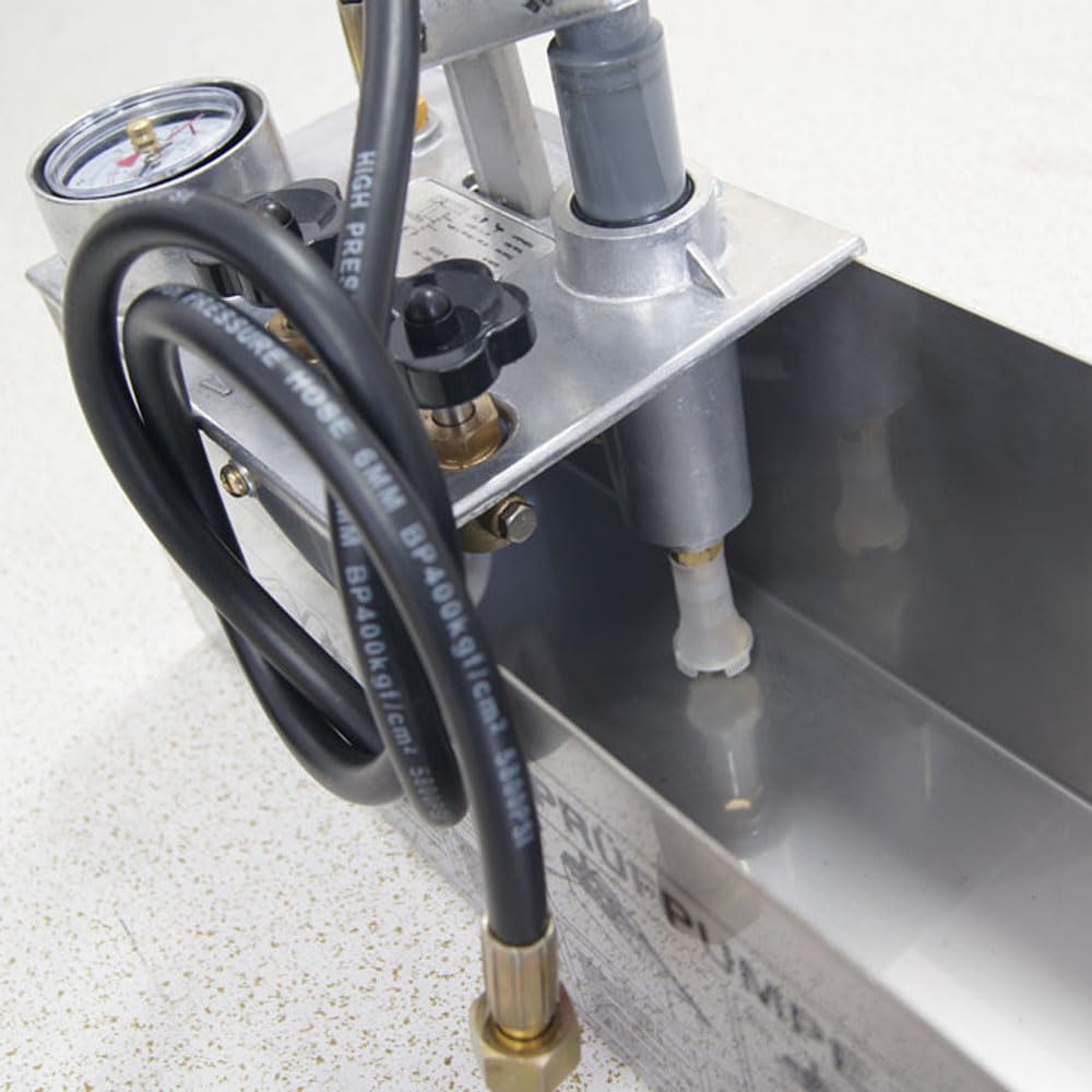 KATSU Tools Bomba de prueba de presión de tubería, 12 L 0-50 bar, probador de fugas hidráulico manual manual, tanque de acero inoxidable, para inspección de instalación de sistemas de tuberías de agua
