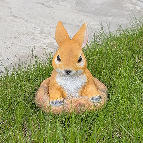 SA Products Curious Lapin Décoration de Jardin - Lapin Ornements Décoration pour Intérieur et Extérieur - Mignon Statue d'Animal Décoratif en Résine pour Pelouse, cour, patio, salon (1 x Lapin)