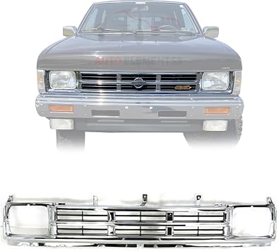 Grille Assembly Chrome For 1990-1992 Nissan D21 RWD Direct Replacement 6231086G20
