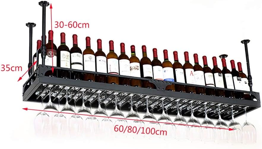 Metal Wine Glass Rack with Adjustable Height for Bar Counter Decoration Hanging Goblet Holder for Glass Wine Glasses 60cm Smooth Sailing Display Rack