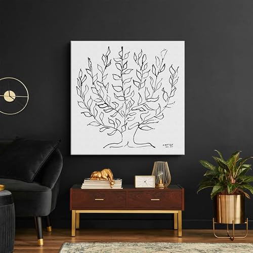 Canvasway - Henri Matisse The Plain Tree Canvas Prints Wall Art Modern Art Expressionism Painting Picture On Canvas Minimalist Artwork For Home Decorations And Gifts (16"X16"X0.75") #TOP2