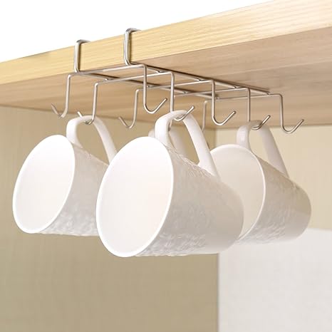 Amazon Windy カップハンガー カップ フック 戸棚下 キッチンツールフック ステンレス製 すっきり収納ラック 10フック オシャレ 業務用グラスラック カップディスペンサー オンライン通販
